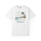Maldives Beach T-Shirt — Tropical Palm Paradise Graphic Tee