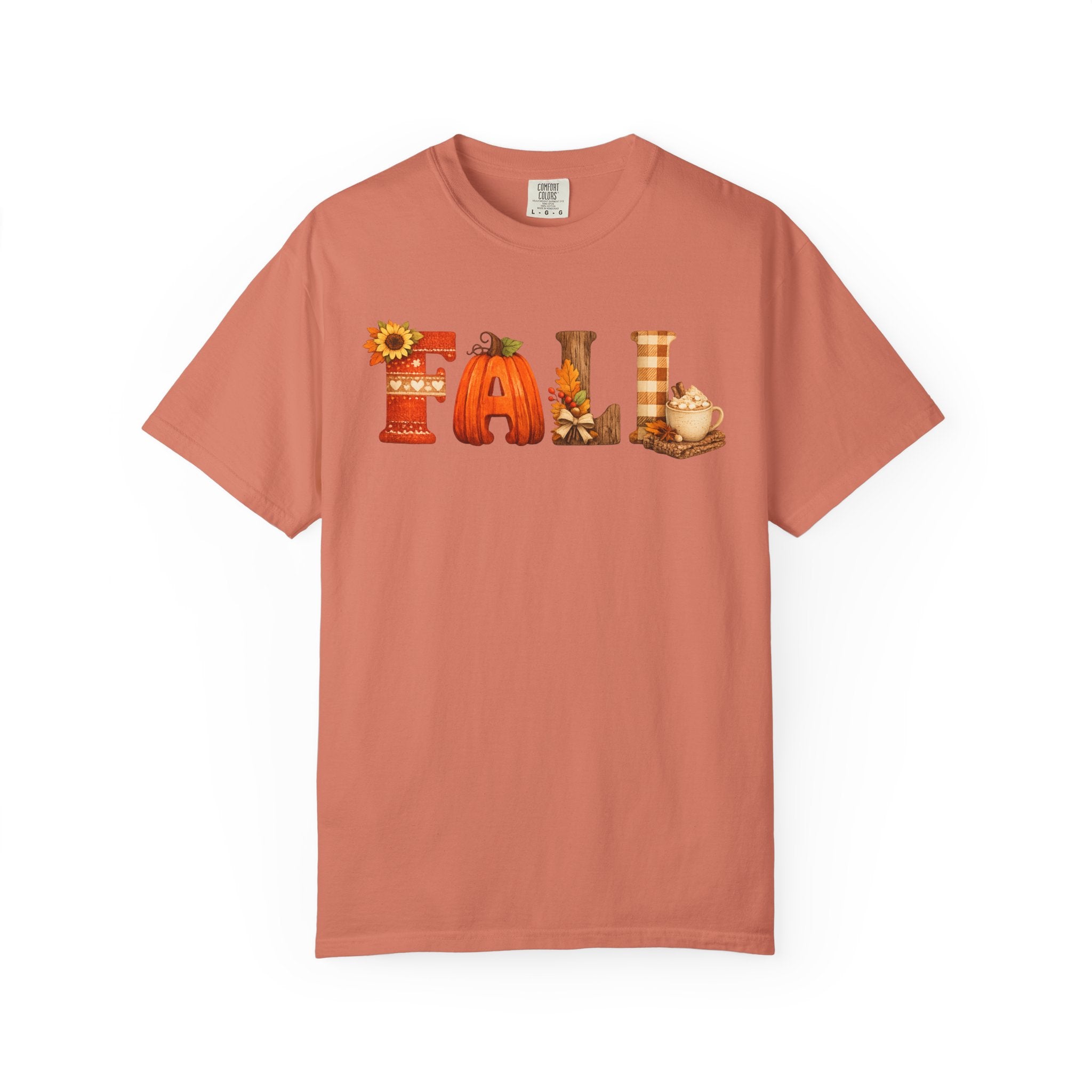 Fall T-Shirt — 'FALL' Pumpkin & Sunflower Graphic
