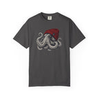 Octopus with Red Beanie T-shirt- Ocean Graphic Tshirt