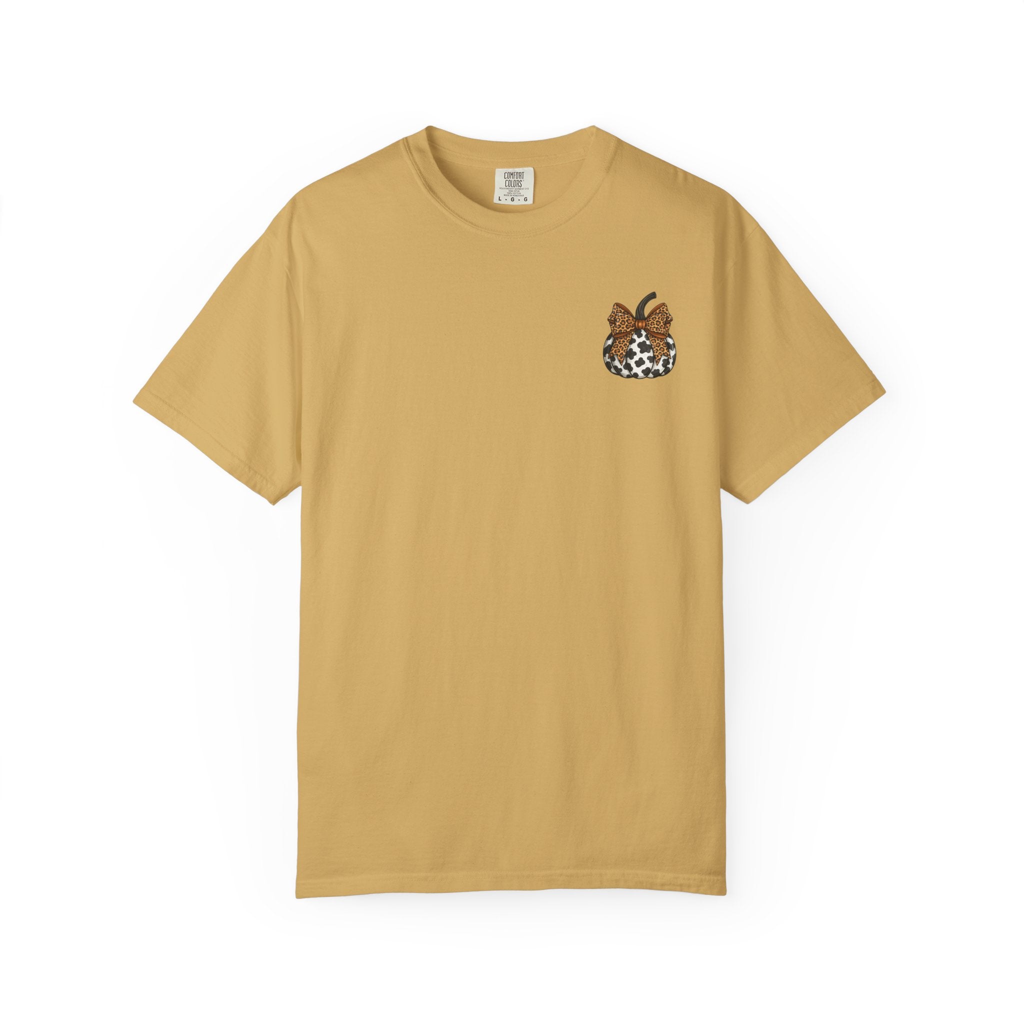 Pumpkin Graphic T-Shirt — Small Cowprint Pumpkin Tee