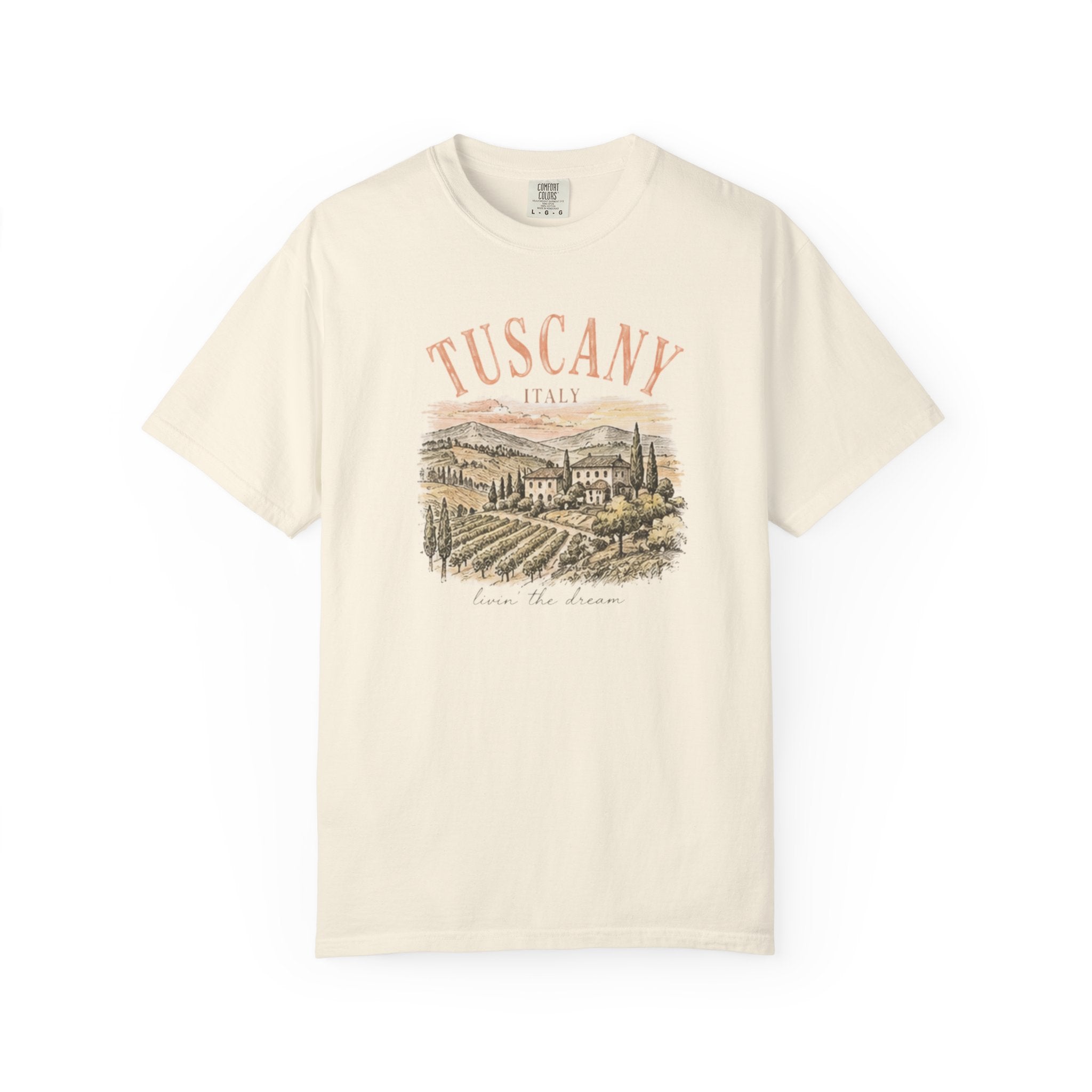 Tuscany Italy Vinage Tshirt-  Vineyard Graphic Tee