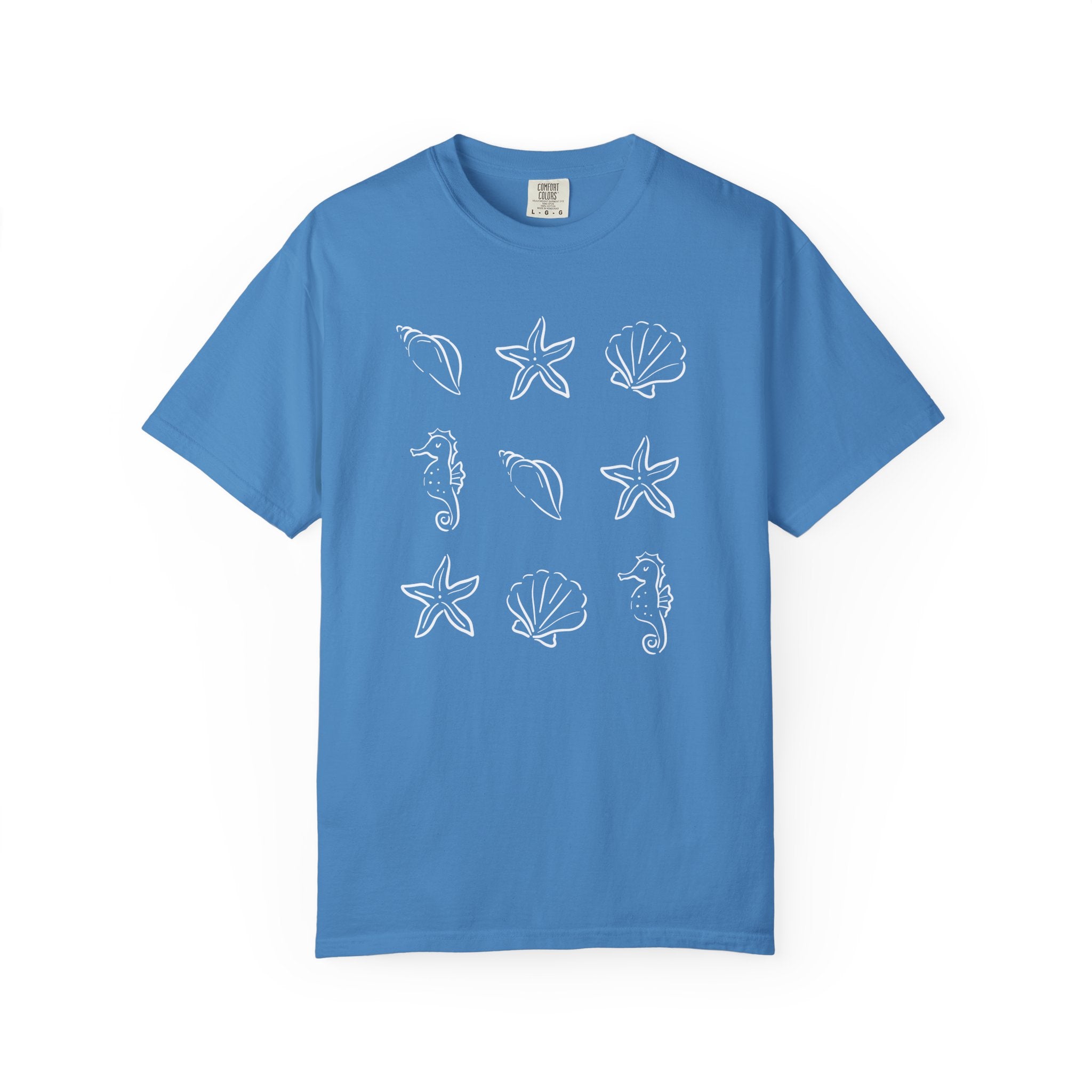 Seaside Sea Shells T-Shirt — Nautical Womens Graphic T Shirt