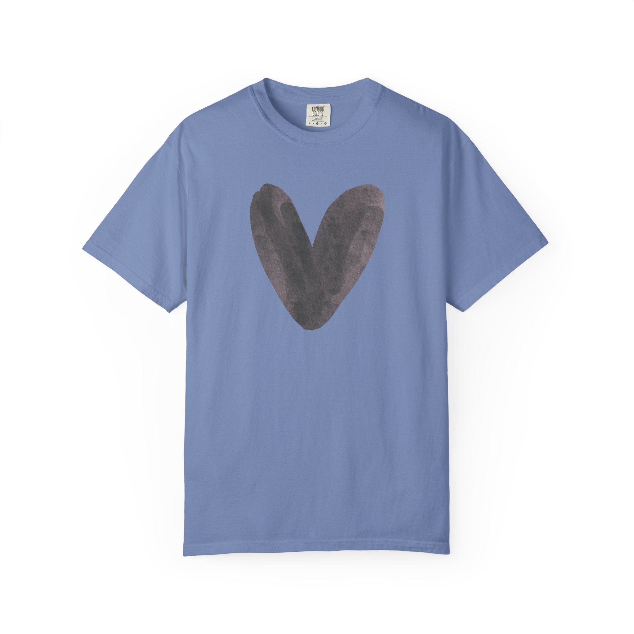 Heart Brushstroke T-Shirt — Minimal Watercolor Heart Tee