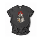 Seal in Beanie with Ice Coffee TShirt — Cute Seal Graphic T-Shirt