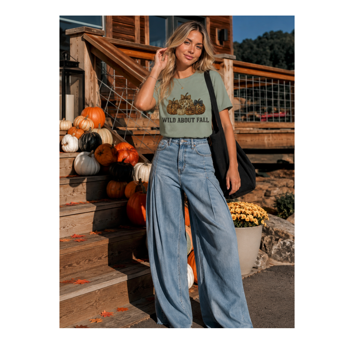 Wild About Fall Pumpkin T-Shirt — Animal Print Pumpkin Graphic Tee