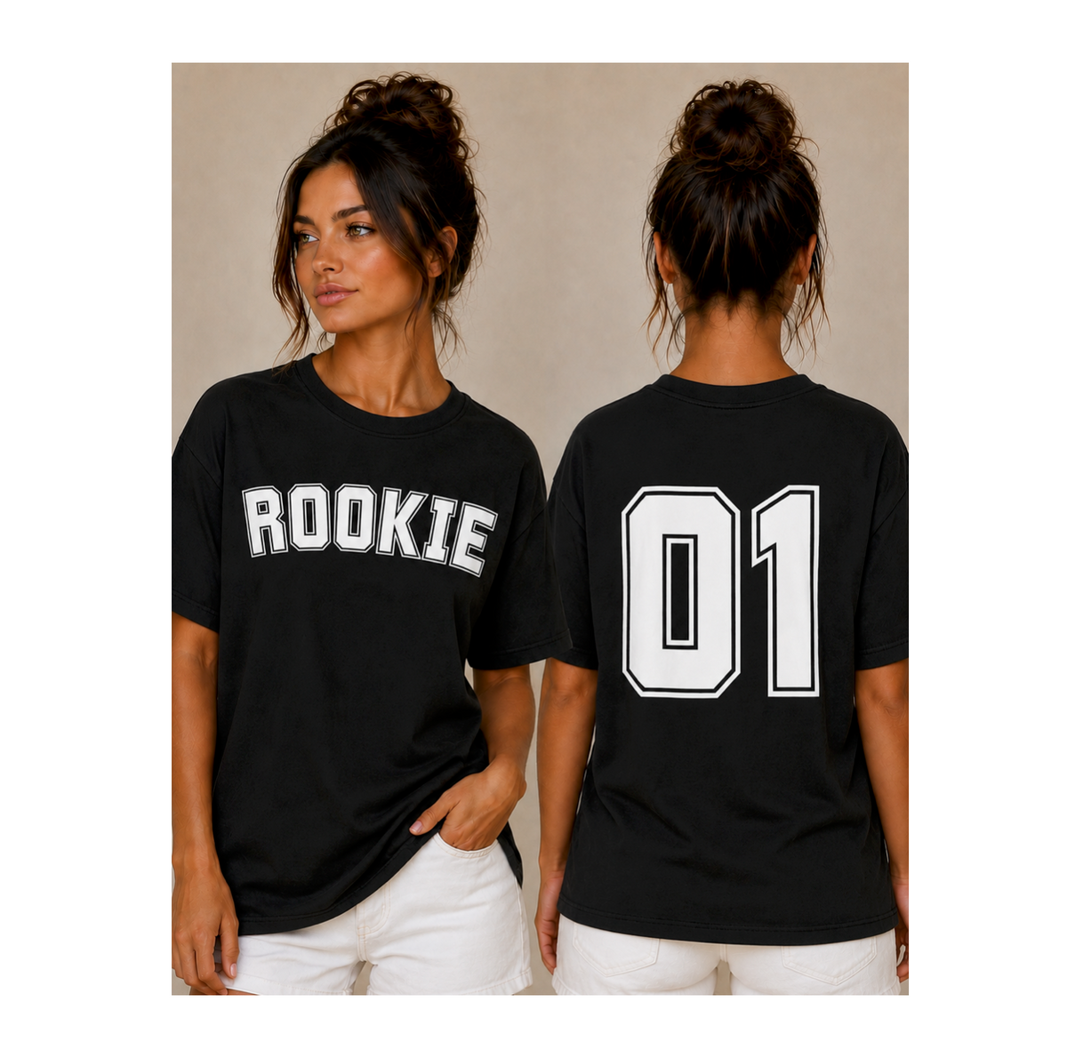 Rookie 01 Tshirt — Athletic Letterman Graphic T-Shirt